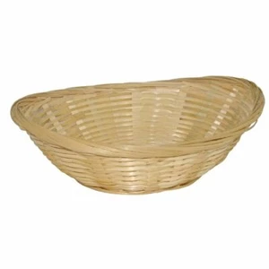 Olympia Wicker Bread Basket in Beige - Oval Shaped 228X178mm Pack of 6 - Picture 1 of 1