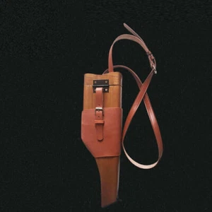 WW2 German Wooden Holster With Leather Belts For Mauser Military Pistol C96 M712 - Picture 1 of 7