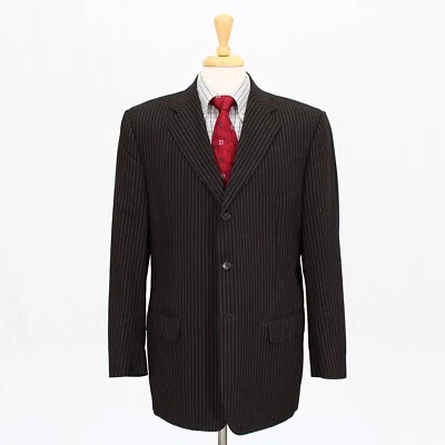 Corneliani 44L Brown Sport Coat Blazer Jacket Striped 3B Wool - Image 1 of 4