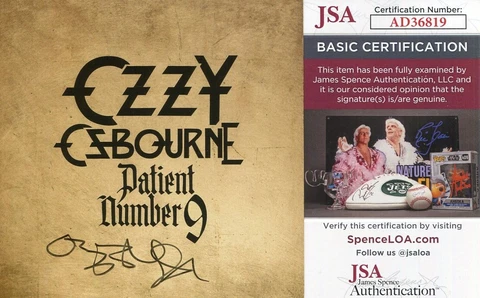 Ozzy Osbourne Patient Number 9 Black Sabbath Signed Autograph Photo Art Card JSA Cover