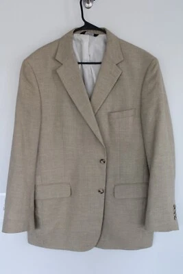 TAN JOS. A. BANK LINEN / WOOL BLEND BURKE SPORT COAT sz 44R blazer / suit jacket - Image 1 of 4