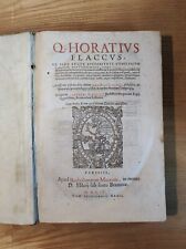 Seicentina 1604 Orazio Flacco Carmina Satire Epistole folio legatura pergamena 