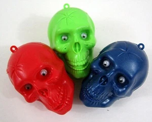 De colección Set de 3 Halloween Calavera Ojos en Movimiento Premio Juguetes de Venta Antigua Tienda Stock - Imagen 1 de 2