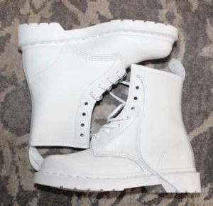 Dr. Martens White 14357 Mono Combat Boots Sz 5 Mens | 6 Womens NWOB - Picture 1 of 10