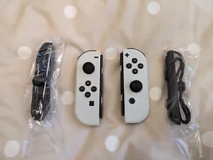 Official Nintendo Switch OLED White Joy Cons + Straps - Picture 1 of 8