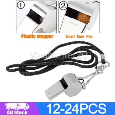 12-24x Metal Sports Whistle Referee Indoor Outdoor Match Camping Emergency HOT - image 1 of 4