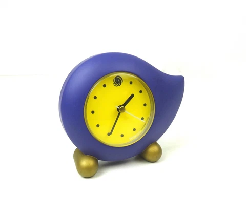ORIGINAL POSTMODERN 80s VINTAGE MEMPHIS AGE PURPLE DESK CLOCK BY TIMESTONE Cover