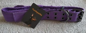 Yunleparks Purple Reflective Heavy Duty Dog Collar, Size XL w/ Handle & Buckle - Picture 1 of 5