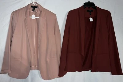 Paquete Blazer Forever 21 (2) TALLA MEDIANA Rosa y Granate  Foto 1 de 4