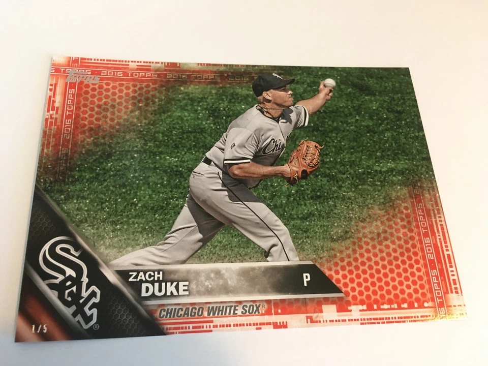2016 Topps Jumbo 5x7 Red Parallel Zach Duke White Sox 621 #’d 1/5 Rare - Image 1 of 1