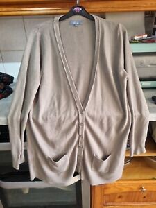 Lovely longer length mocha coloured cardigan size 16 from E-Vie