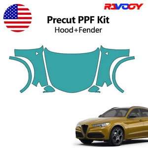 For Alfa Romeo Stelvio Quadrifoglio 20-24 Hood+Fender Paint Protection Film PPF - Picture 1 of 8