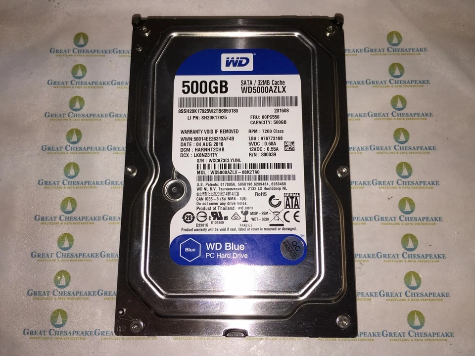 Western Digital WD5000AZLX-08K2TA0 500GB 3.5" SATA WD Blue TESTED! - Image 1 of 1