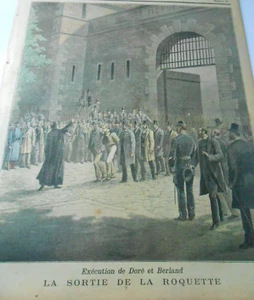 1891  Exécution de Doré et Berland prison La Roquette Illustration Gravure - Picture 1 of 1