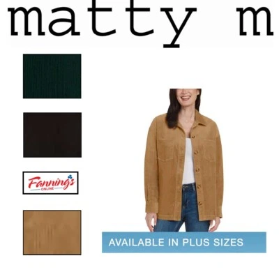 Matty M Ladies' Corduroy Shirt Jacket | J62 - Image 1 of 4