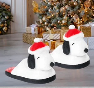 Peanuts Snoopy Christmas Slippers 3D Character Festive Holiday Slip-On K2/3 W5 - Picture 1 of 12