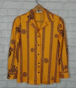 VINTAGE RETRO 80s 90s BRIGHT BOLD FUNKY CRAZY PATTERN BLOUSE SHIRT FRESH PRINCE - Picture 1 of 3