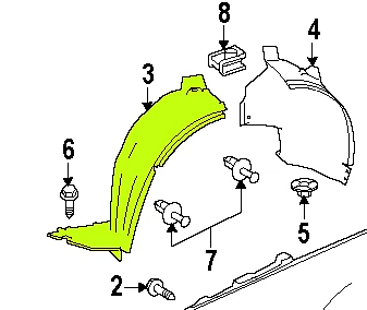 Protector contra salpicaduras forro guardabarros delantero izquierdo mercedes-benz clase r oem 2518801905 Foto 1 de 1