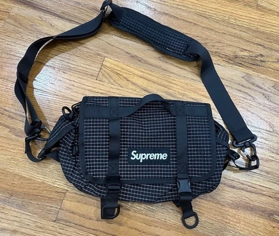 Supreme Side Shoulder Crossbody Mini Duffle Bag 3M Reflective Black SS24 - Image 1 of 4