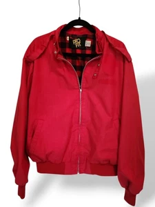 VTG King Louie Pro Fit Red Crown Royal Bomber Jacket Plaid Lined XL 80s USA - Picture 1 of 20