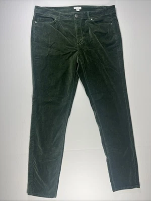 Pantalones J. Jill para mujer talla 12 terciopelo ajustados verdes vacaciones tiro medio Foto 1 de 4