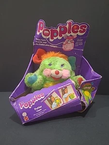 Vintage Popples 1986 Putter Mattel Plush Green Orange 6" In Box (DIRTY AS-IS) - Picture 1 of 14