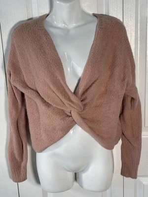 Suéter Hollister Reversible Envolvente Giratorio Gran Tamaño Difuso Acogedor Rosa Francés Talla M Foto 1 de 4