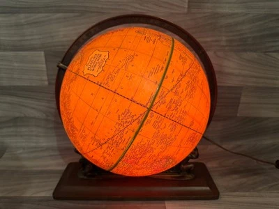 SOPORTE ATLAS GLOBO ILUMINADO VINTAGE CRAM'S PLASTI-LITE 12" Foto 1 de 4