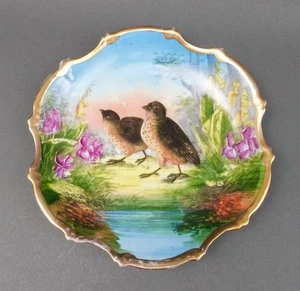 Victoria Carlsbad Austria Hand Painted Porcelain Game Birds 9 7/8" Wall Plate - Picture 1 of 7