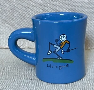 Life Is Good Heavyweight Blue Golfer Mug Cup Golfing Sports Whimsical AS IS READ - Picture 1 of 8