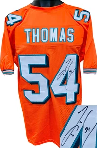 Zach Thomas signed Orange Custom Stitched Pro Style FB Jersey XL - JSA Witnessed - Picture 1 of 1