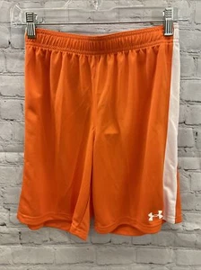Under Armour Youth Boys UA Soccer Size Large Orange White Soccer Shorts NWT $18 - Picture 1 of 6
