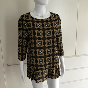 MARNI Tan/Brown/Navy/White Top - 2/3 Sleeves/Size 40EU (8 AU & UK) 4 US - Imagen 1 de 10