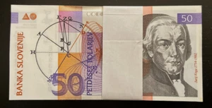 SLOVENIA 50 TOLAR P-13 1992 x 100 Pcs Lot BUNDLE SCIENCE SATELLITE PRE EURO NOTE - Picture 1 of 6