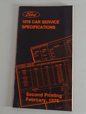 Libro De Tablas Ford Mustang / Mercury Comet / Lincoln Continental Etc. Mj. 1976 - Imagen 1 de 2