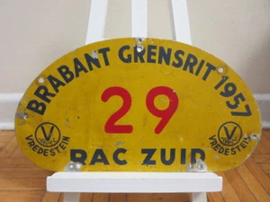 1957 RAC Zuid Brabant Grensrit Rally Rallye Participant Plate Plaque Sign #29 - Picture 1 of 7