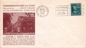 FDC 1938 SC #826 Union College Cachet - Shenectady NY - Single - J13555 - Picture 1 of 2