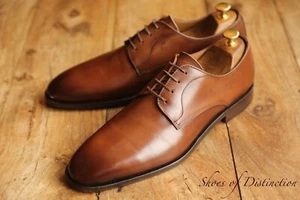 Hugo Boss Brown Burnished Leather Derby Lace Up Shoes UK 9 US 10 EU 43 - Picture 1 of 11