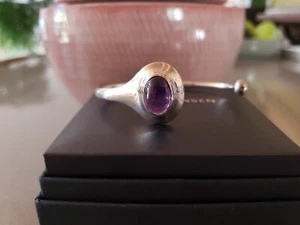 Georg Jensen Sterling Bangle w. Amethyst # 269. Silver. Archive. Vivianna Torun - Picture 1 of 4