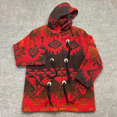 Винтажная шерстяная куртка женская M красная Fair Isle шерсть ацтекское индийское одеяло - Изображение 1 из 4