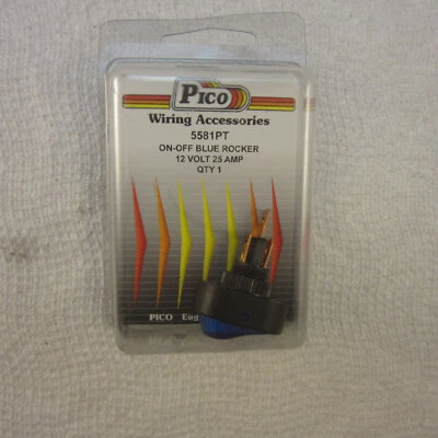 Pico Wiring Electrical Switch 5581PT Illuminated Blue On Off Rocker Switch 12V — 第 1/4 张图片