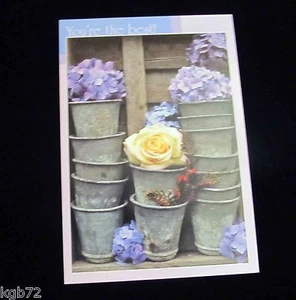 Leanin Tree Purple Lilac in Bucket Blank Greeting Card Multi Color R283 - Picture 1 of 2