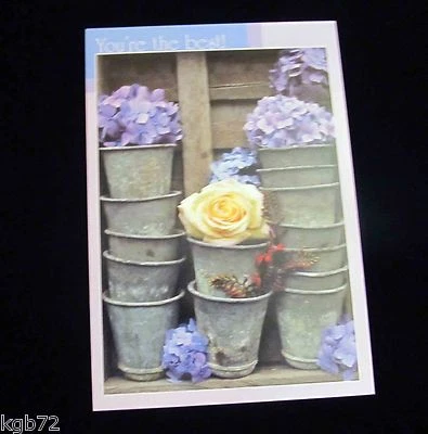Leanin Tree Purple Lilac in Bucket Blank Greeting Card Multi Color R283 - Image 1 of 2