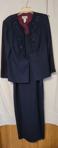Elegantes langes Kleid von Karen Miller mit verzierter Jacke für besondere Anlässe Damen 14W - Bild 1 von 5