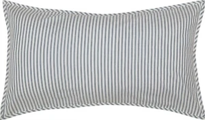 King Pillow Sham Denim Blue Ticking Stripe Cotton Farmhouse Bedding Sawyer Mill - Picture 1 of 4