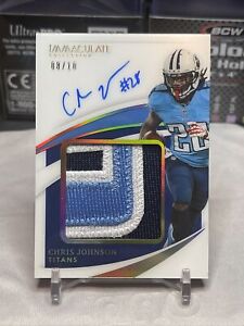 Chris Johnson 2021 immaculate 3 Color Patch Autographed /10 Ssp Titans Great