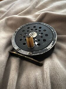 Scarce Early Pflueger Gem 2094 Fly Reel, Candy Cane Handle, Riveted Foot.