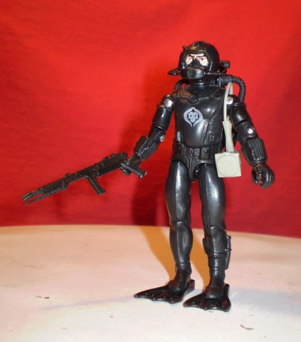 GI JOE COBRA NIGHT WATCH FROGMAN EEL BLACK MAJOR 100% DIVER SEAL SCUBA RARE **** Cover