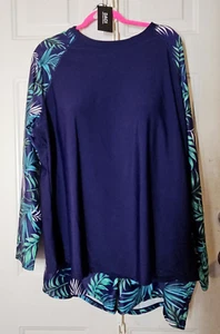 NEW Women's Size XL Two-Piece Navy/Green Long Sleeved Swimsuit-xc1195 - Bild 1 von 4