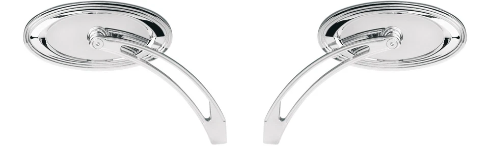 ARLEN NESS CHROME OVAL STEPPED MIRRORS HARLEY SPORTSTER SOFTAIL DYNA TOURING  - Image 1 of 1